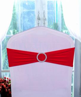 Spandex chair bands sashes with shinny buckle for chair decoration