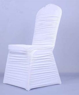 Hotel Wrinkle Style Stretch White Decoration Party Wedding banquet wedding chair cover spandex  - 副本