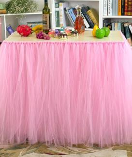 Pleated tulle tablecloth table skirt party city