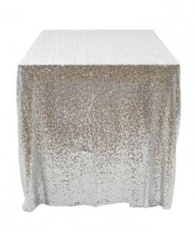 Shimmer payette silver sequin tablecloth 