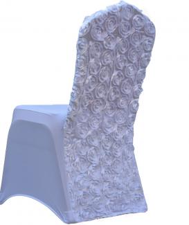 Banquet rosette spandex chair cover wedding white