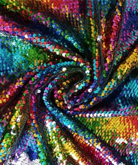 Multicolor iridescent sequin fabric wholesale factory