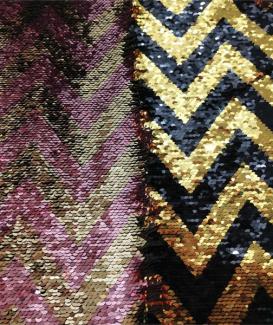 Custom payette reversible sequin embroidered fabric material manufacture