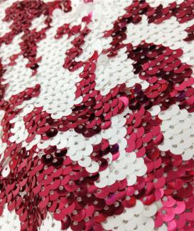 Spotlight fuchsia sequin material embroidery fabric factory