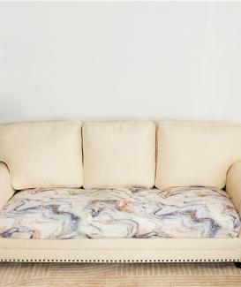 Individual design couch washable cushion covers stretch with marbling pattern