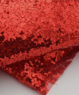 Red sequin glitter materual glittery fabric for dress cloth