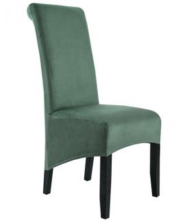 Green velvet chair cover for dining chairs