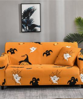 Printed ghost design sofa cover for loveseat two seater