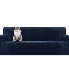 Velvet 2 seater sofa cover black