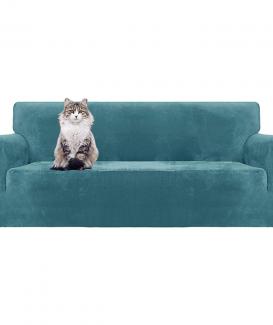 Emerald green velvet dark teal sofa cover