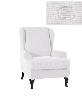 Wing style white dining chair cover