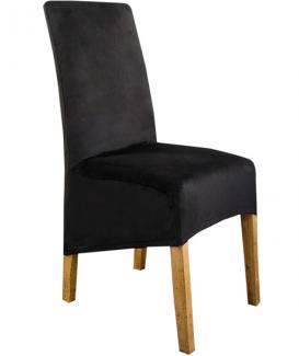 Black velvet dining chair cover