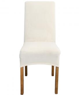 Velvet beige dining room chair cover