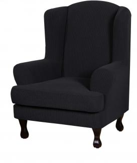 Black wing back chair cover recliner furniture cover