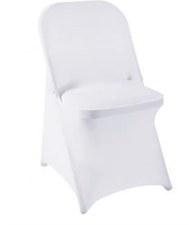 White spandex stretch folding chair cover