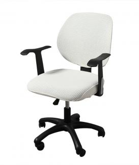 Desk chair slip cover in white