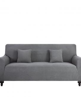 Wholesale Stretch grey color four seater sofa cover 